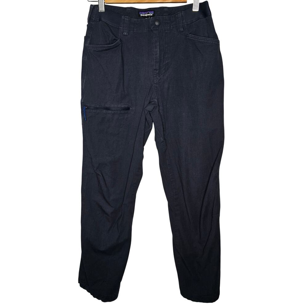 Patagonia Blue Gray Outdoor Hiking Pants Organic Cotton Stretch Size 28